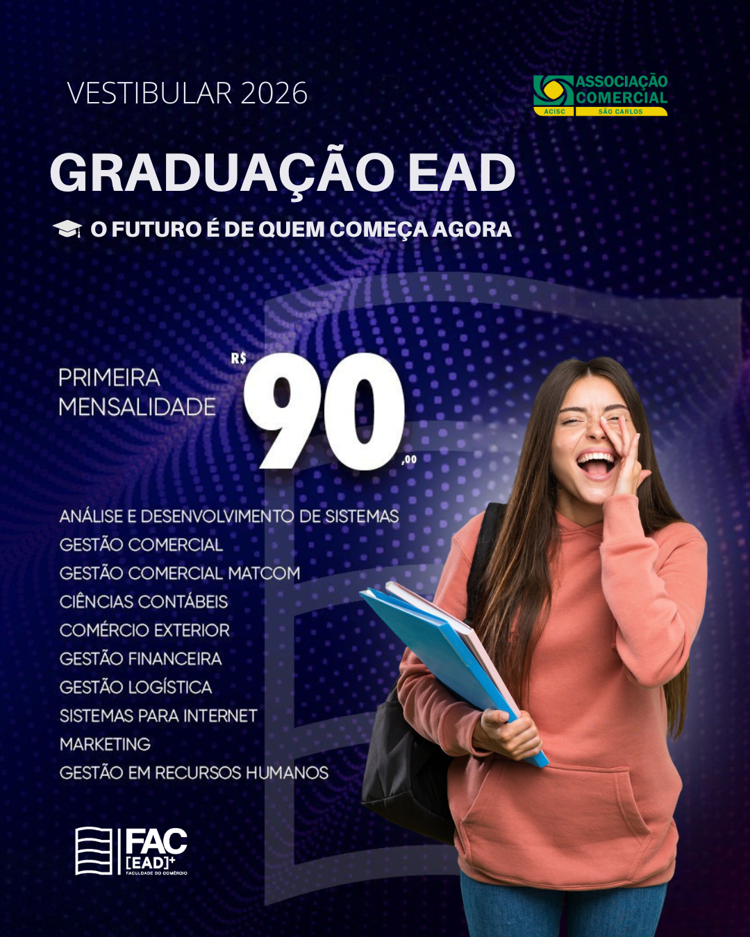 FAC abre vestibular 2026 com cursos EAD alinhados às demandas do mercado