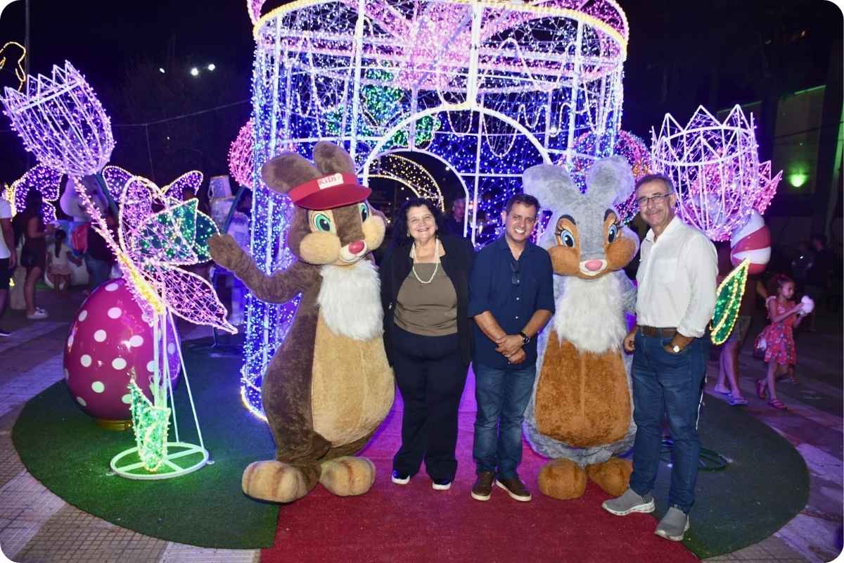 Páscoa Fantástica ACISC é inaugurada na Praça do Mercado e encanta famílias